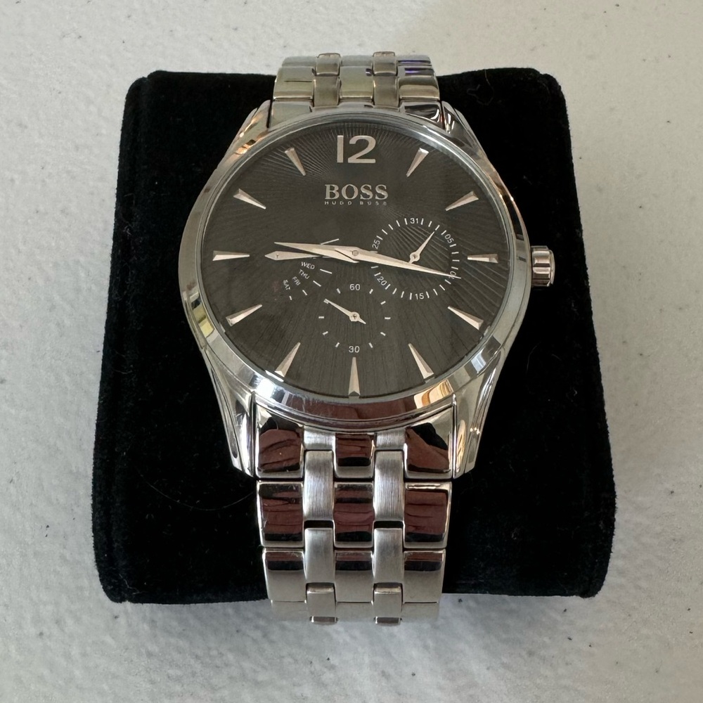 Hugo Boss Men’s Wristwatch - Silver and Black